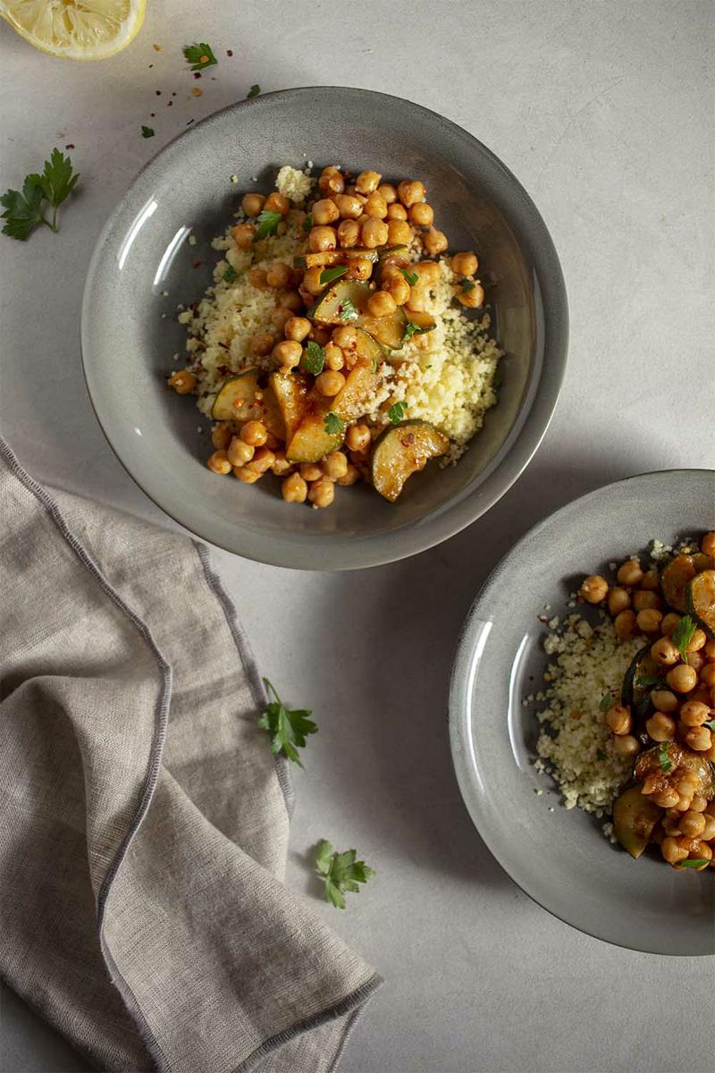 Ras el hanout con Garbanzos y Calabacín