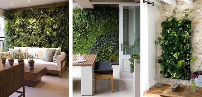 Jardines verticales artificiales interiores