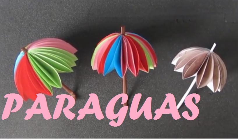 Continuación organizar Estresante Paraguas o sombrillas de papel de colores | Manualidades