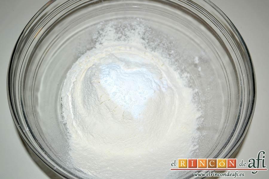 Cupcakes de cerezas al Kirsch, en otro bol mezclar la harina tamizada con la levadura en polvo