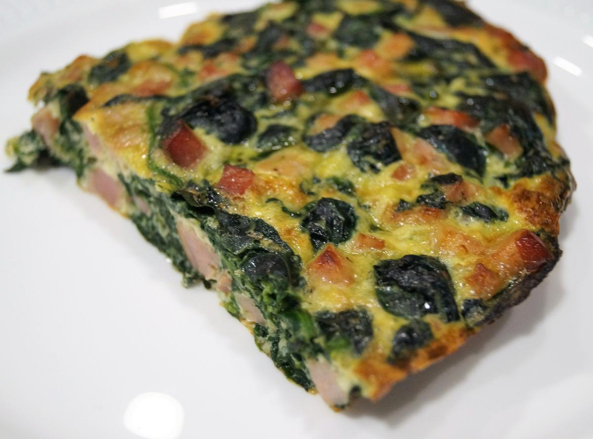 Frittata de espinacas y bacon