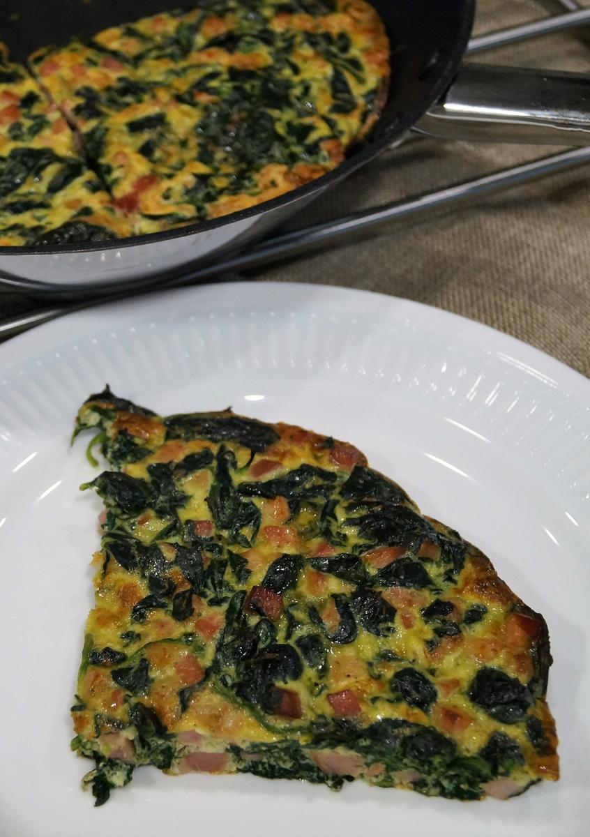 Frittata de espinacas y bacon