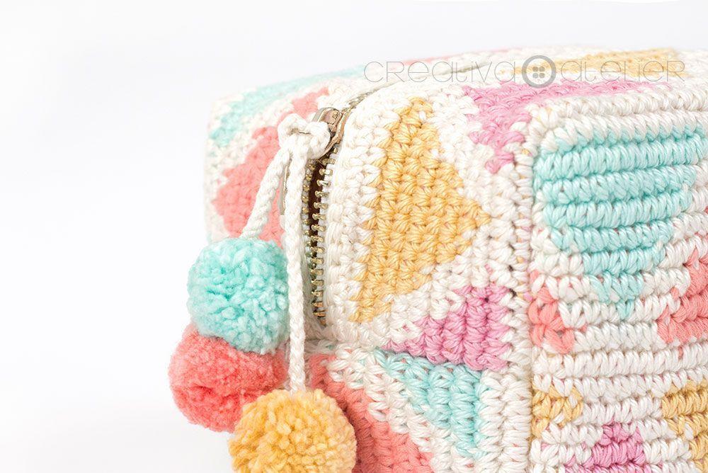 Cómo hacer un neceser tapestry a crochet de form cuadrada