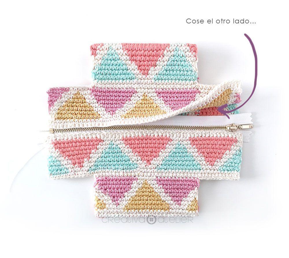 Cómo hacer un neceser tapestry a crochet de form cuadrada