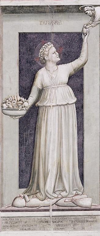 Giotto, Figura alegórica de la caridad, reproducción digital.