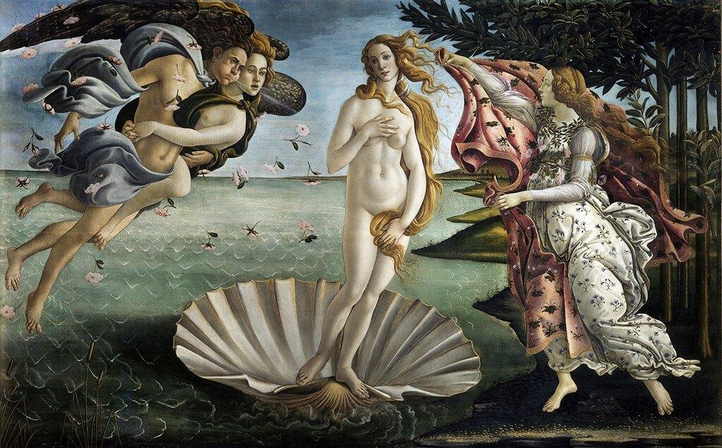 Sandro Botticelli, El Nacimiento de Venus, reproducción digital.