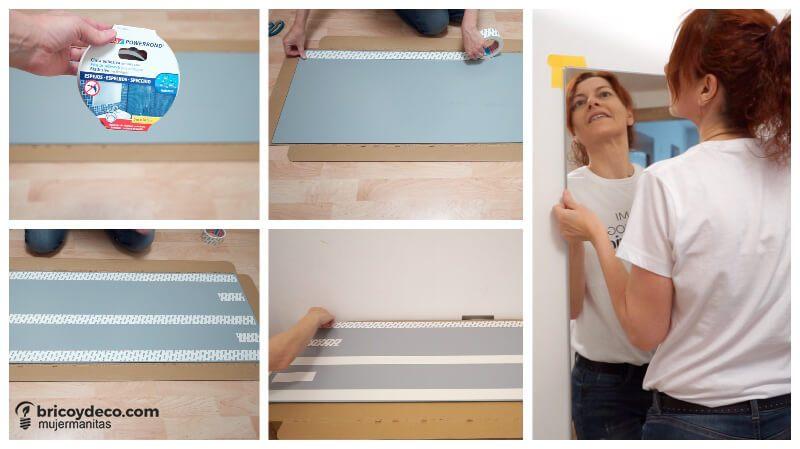 cómo colocar un espejo sin taladrar la pared