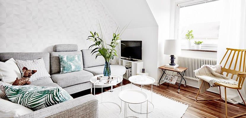 Salón gris tropical