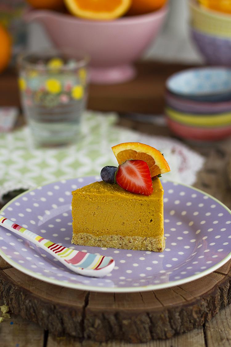 Tarta de Naranja Helada y Saludable rica y fácil de hacer