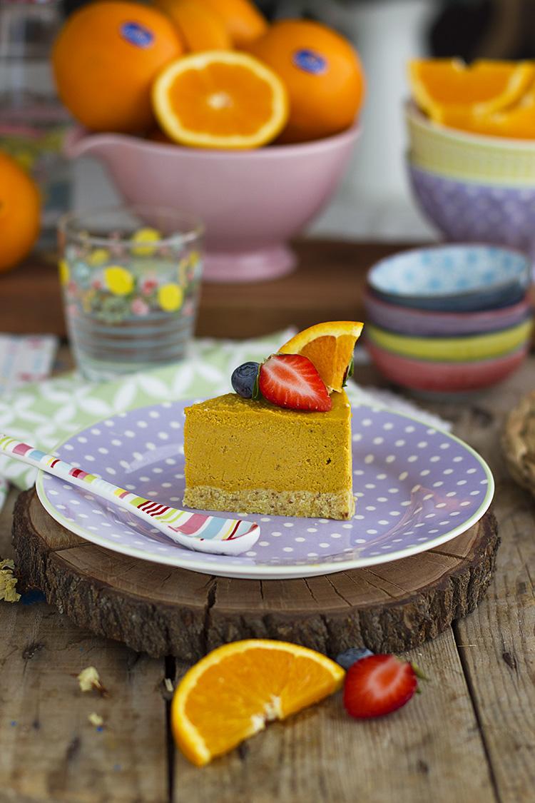 Tarta de Naranja Helada y Saludable rica y fácil de hacer