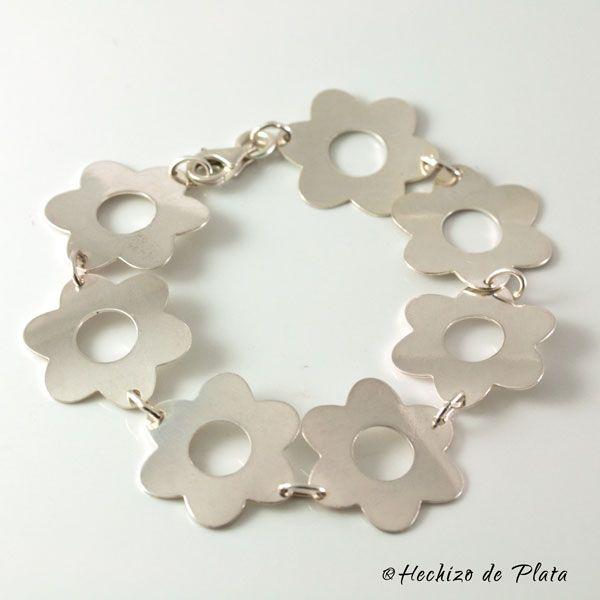 Pulsera de plata original en flores de hechizo de Plata Joyería
