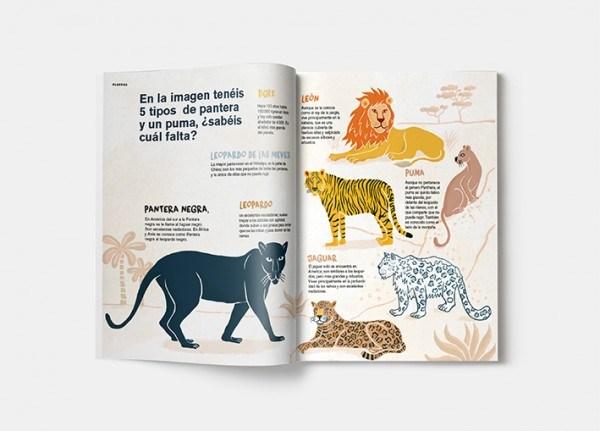 Página de la revista Pantera Magazine donde se ven felinos