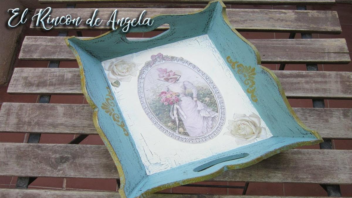 Tutorial para decorar una bandeja con decoupage y decapado