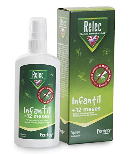 Relec Infantil Spray Eficaz Antimosquitos. Sin Alcohol. Dermatológicamente Testado. Pieles Sensibles. Bebés +12 meses. Repelente Mosquitos - 100 ml