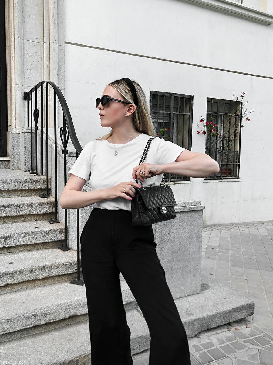 Trini | The Row t-shirt Theyskens Theory pants