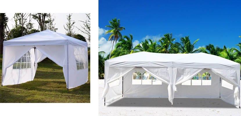 Carpas plegables con ventanas