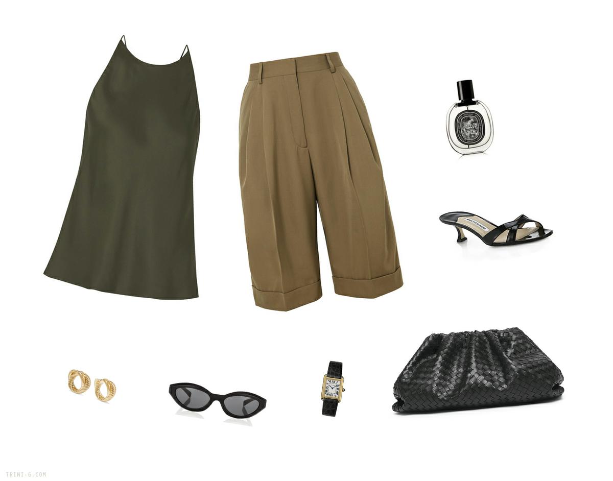 Trini | Manolo Blahnik dress Bottega Veneta pouch