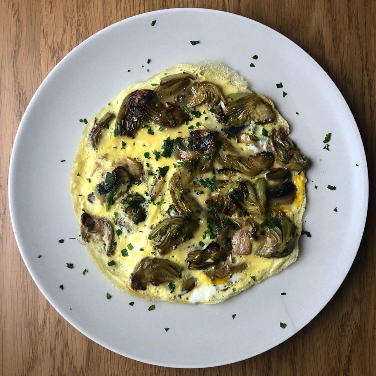 tortilla de alcachofas