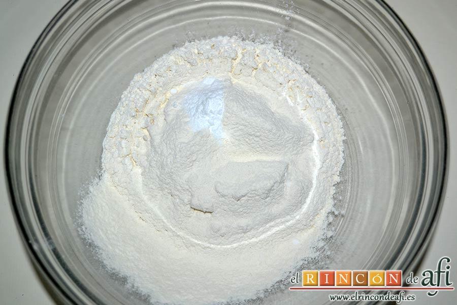 Tarta de aceite de oliva y nectarinas, en otro bol mezclar la levadura tamizada con el bicarbonato