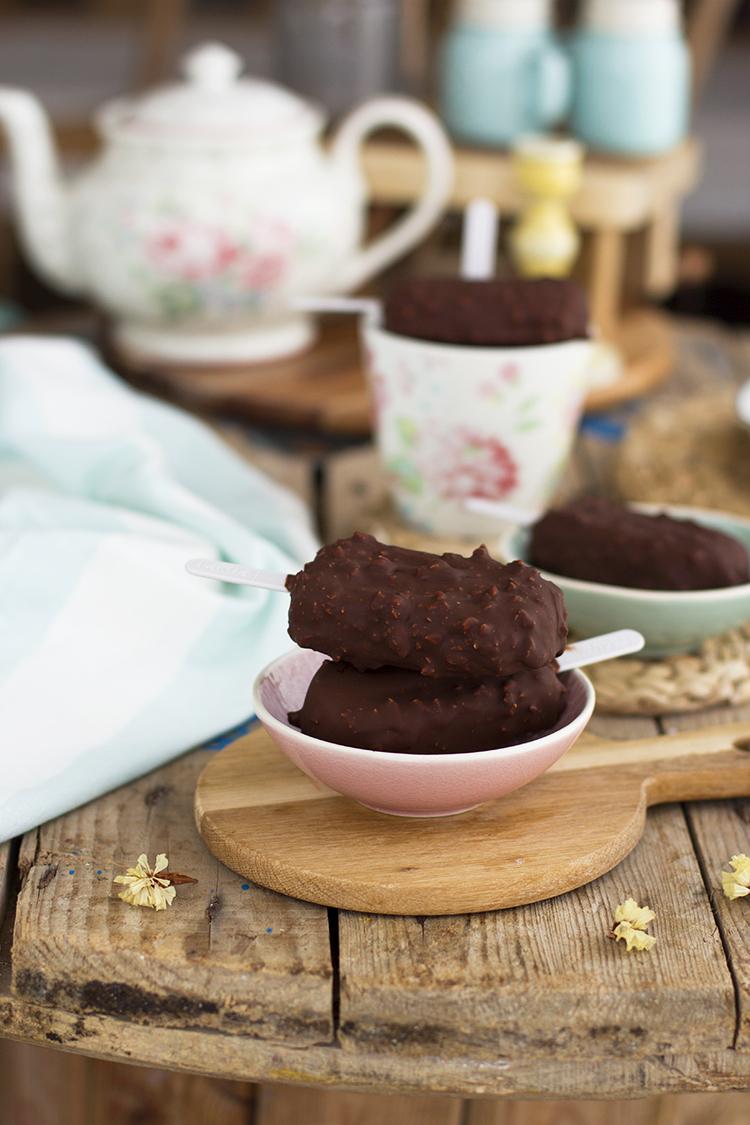 Bombón helado almendrado Saludable Fácil y sencillo de hacer