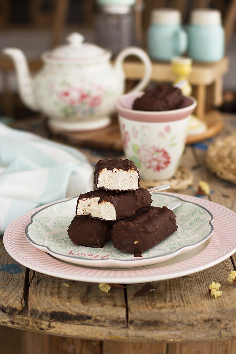 Bombón helado almendrado Saludable Fácil y sencillo de hacer