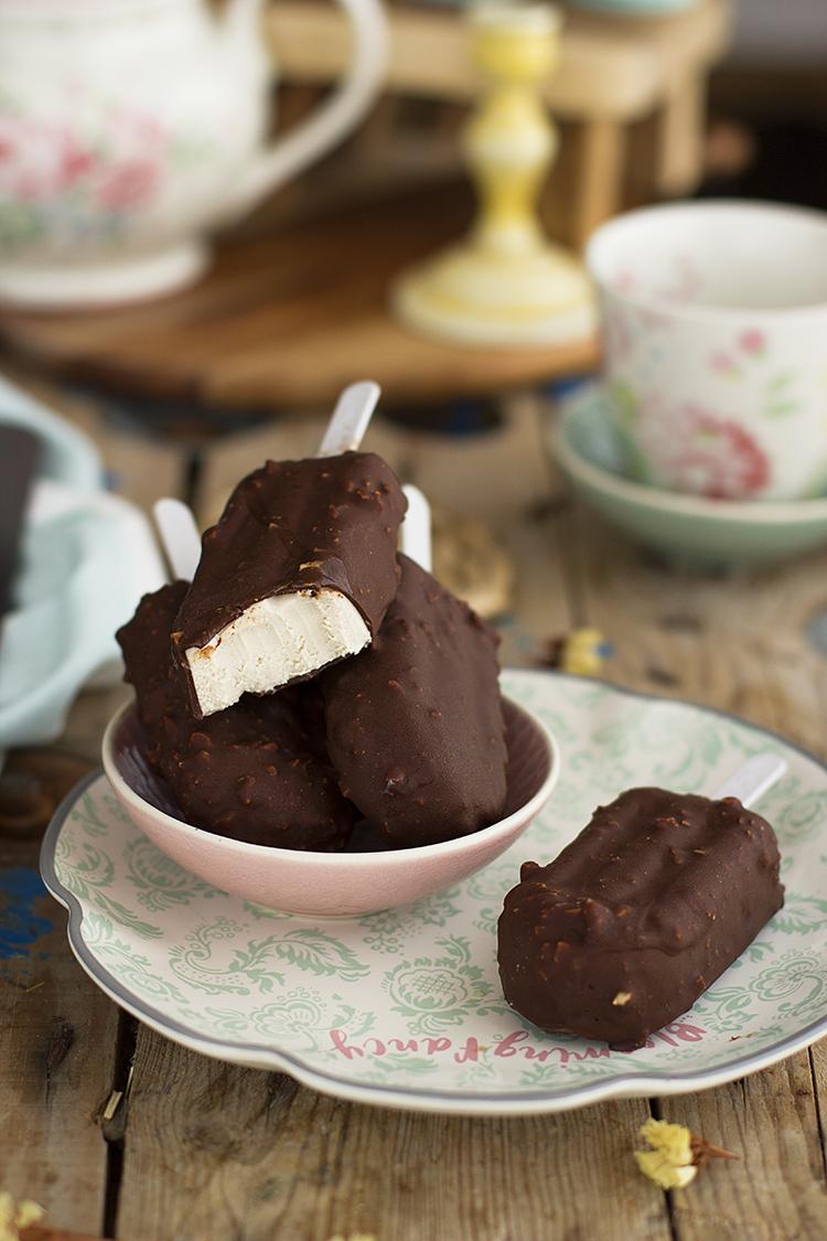 Bombón helado almendrado Saludable Fácil y sencillo de hacer