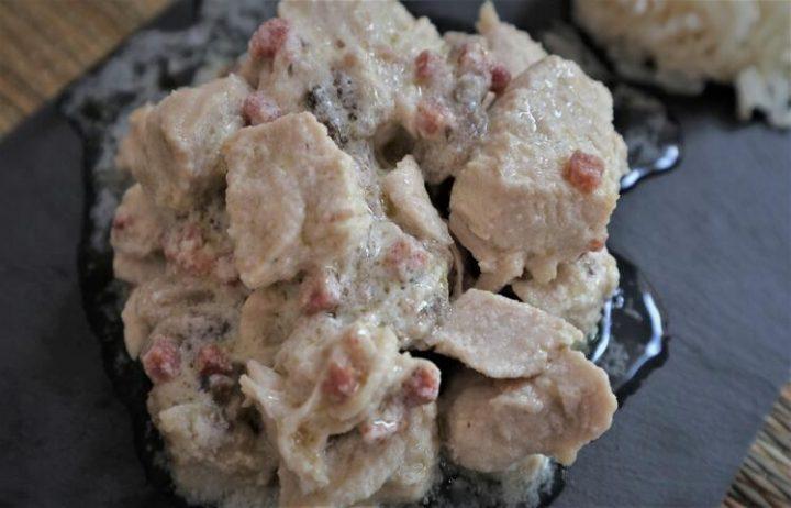 Pollo con nata (crema de leche) en Thermomix