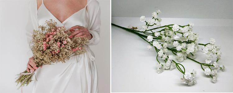 Paniculata preservada y ramo de novia