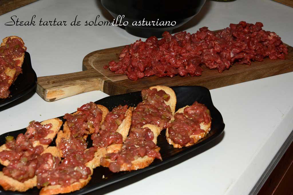 Aperitivos de boda. Steak tartar de solomillo