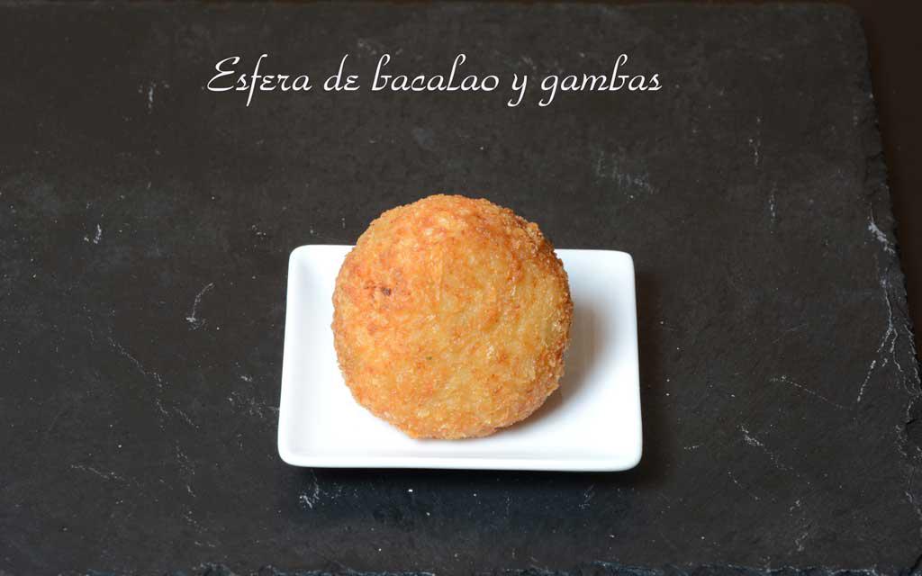 Aperitivos de boda. Esfera de bacalao