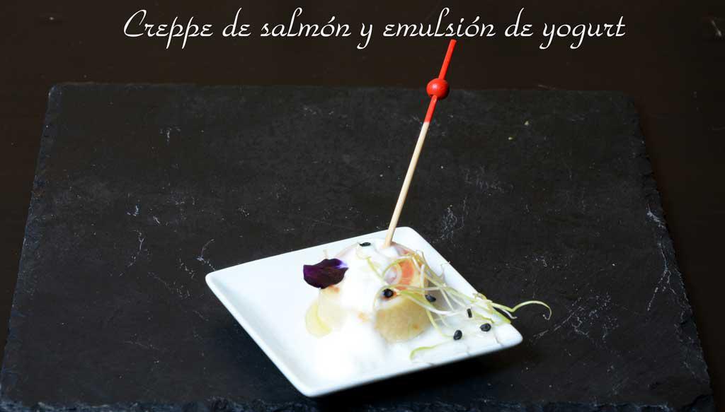 Aperitivos de boda. Creppe de salmón