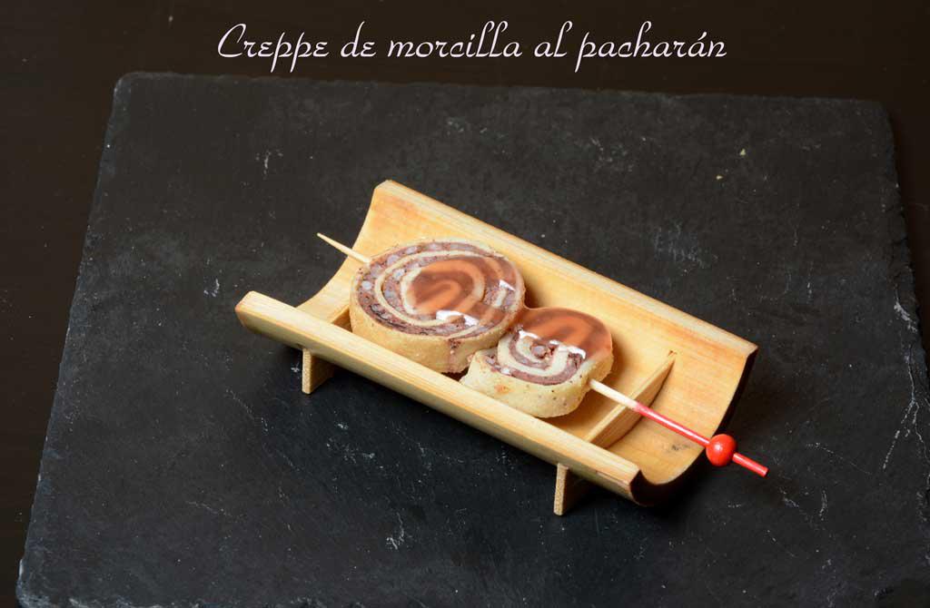 Aperitivos de boda. Creppe de morcilla