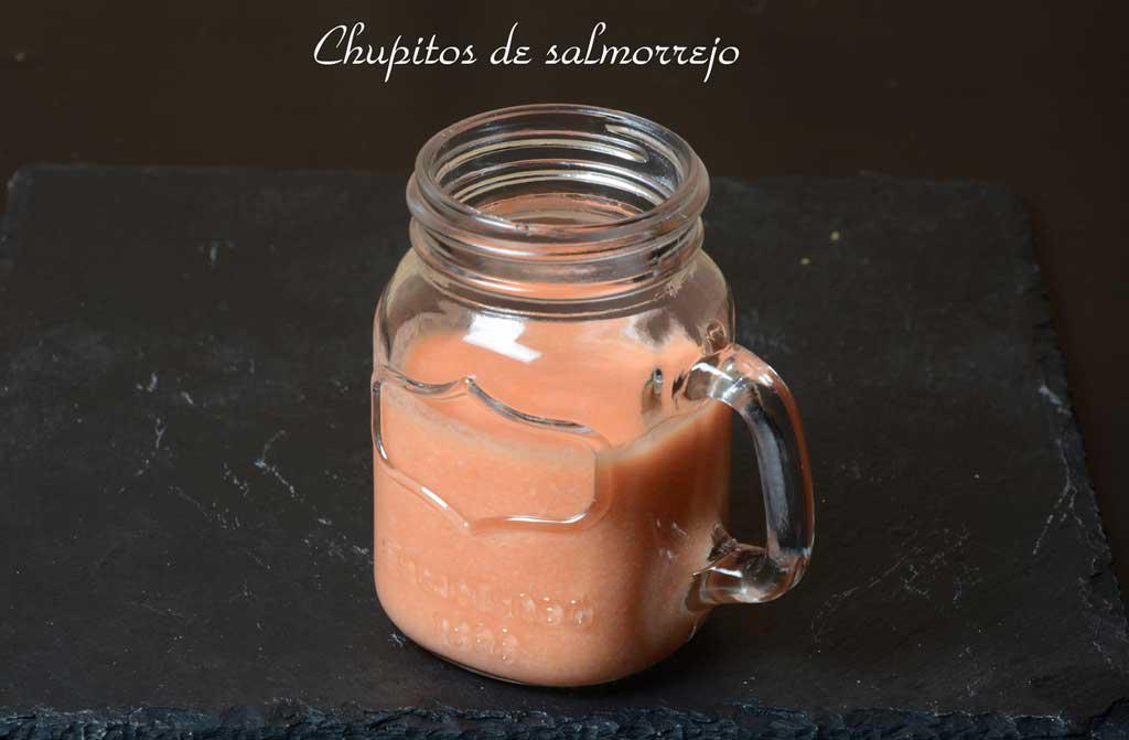 Aperitivos de bodas. Chupito de salmorejo