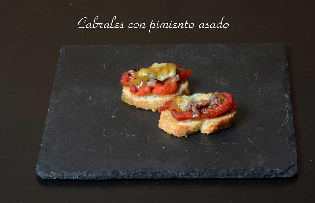 Aperitivos de boda. Cabrales con pimiento asado