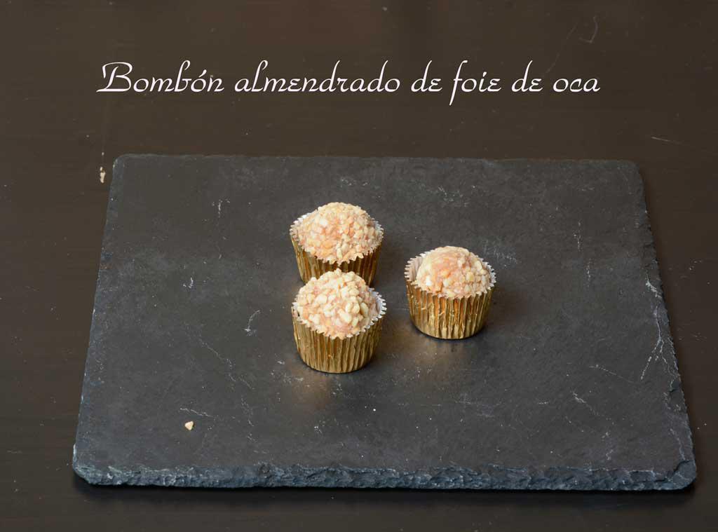 Aperitivos de boda. Bombón almendrado de foie
