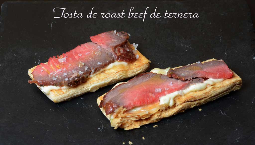 Aperitivos de boda. Tosta de roast beef