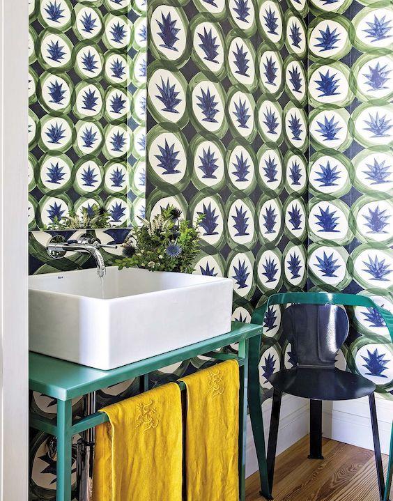 decoralinks | aseo con papel de Hermes y dibujo geometrico floral