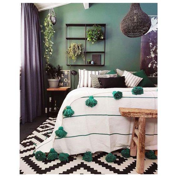 Dormitorio en colores fríos