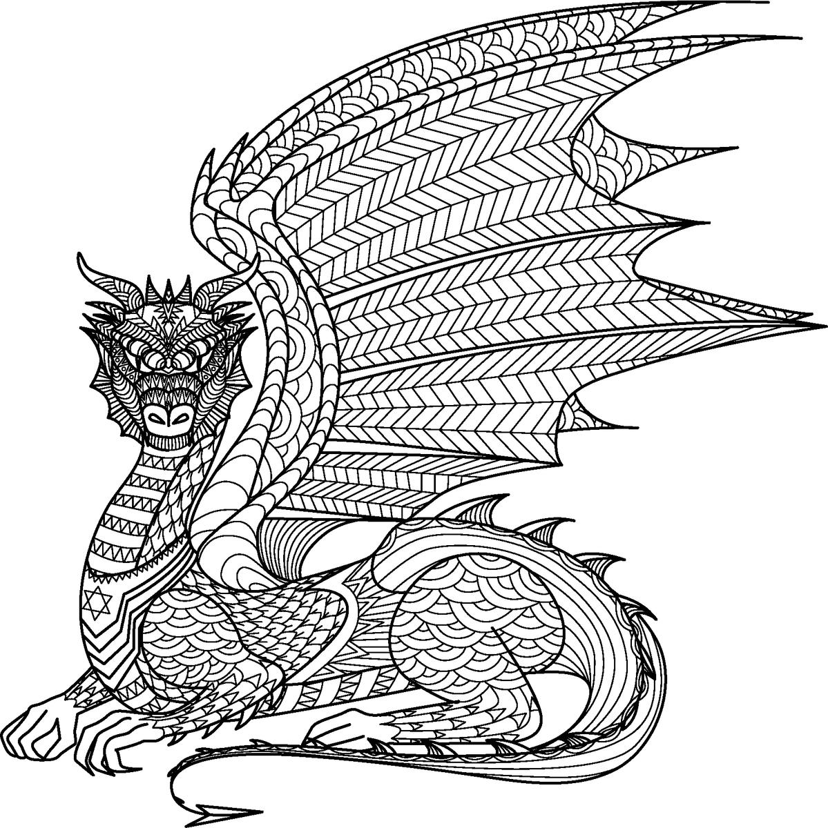 Mandala dragón para colorear