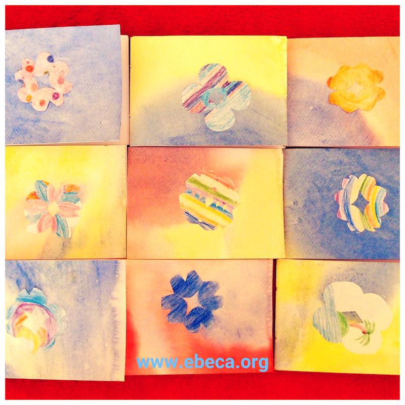 Dibujos hechos con cuarelas en tonos pastel