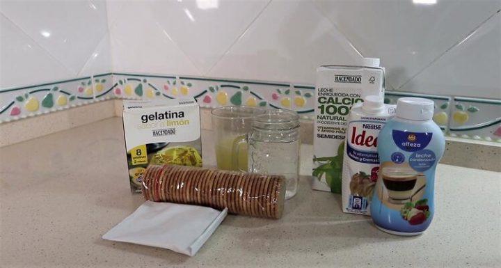 Ingredientes para hacer tarta de limón y leche condensada en Thermomix