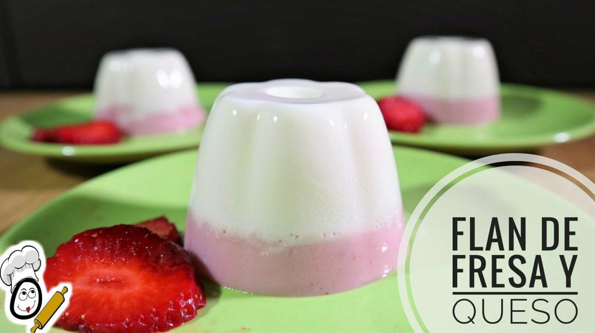 Flan de fresa y queso con Thermomix