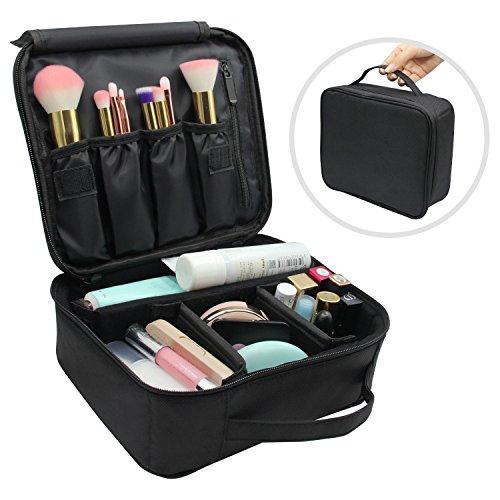 Neceser Maquillaje,Vococal® Bolsa de Cosméticos Organizador - Brochas de Maquillaje Estuches Portátil Maletín de Almacenamiento, Funda de Viaje para Cosméticos Joyería/Labial/Cepillo de Sombra (Negro)