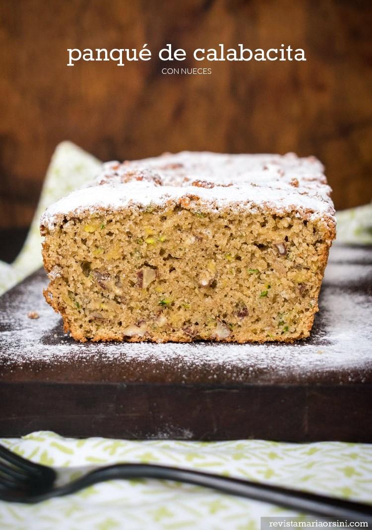 Receta de panqué de calabacita con nueces