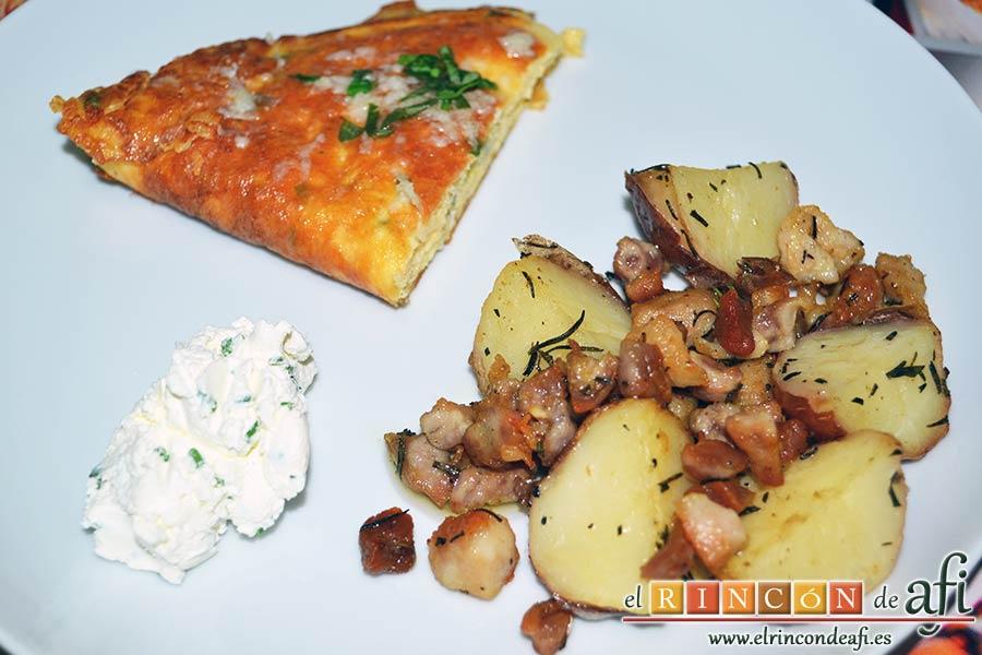 Tortilla de albahaca, sugerencia de presentación