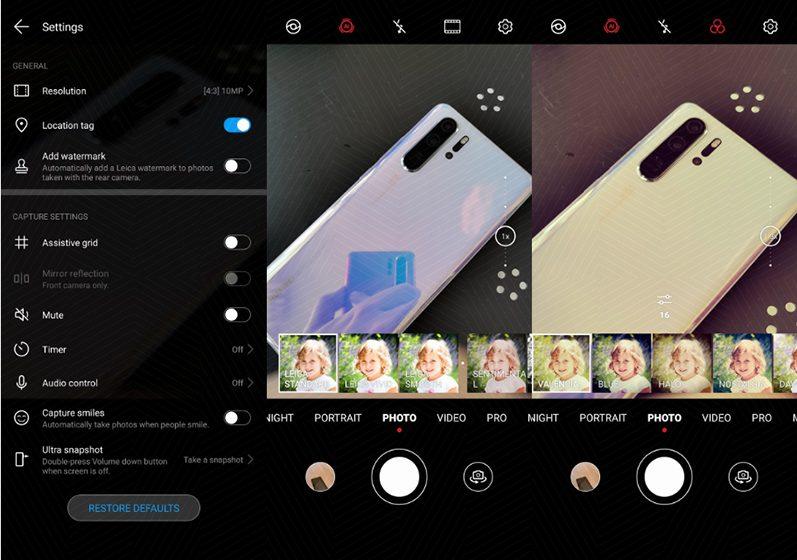 Cambios en la cámara de EMUI 10