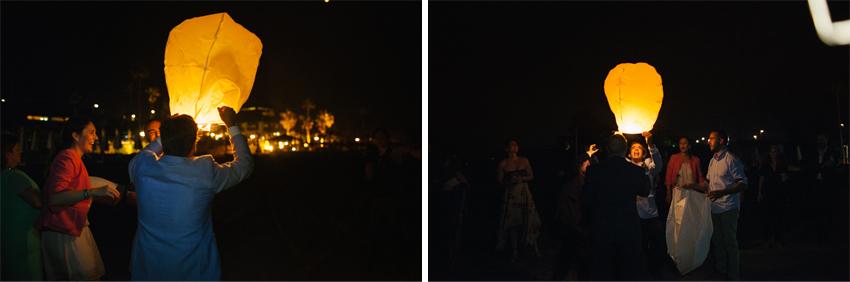 farolillo luminoso en la playa