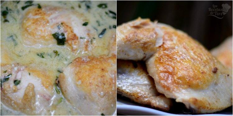 Pollo al coco y albahaca, receta casera