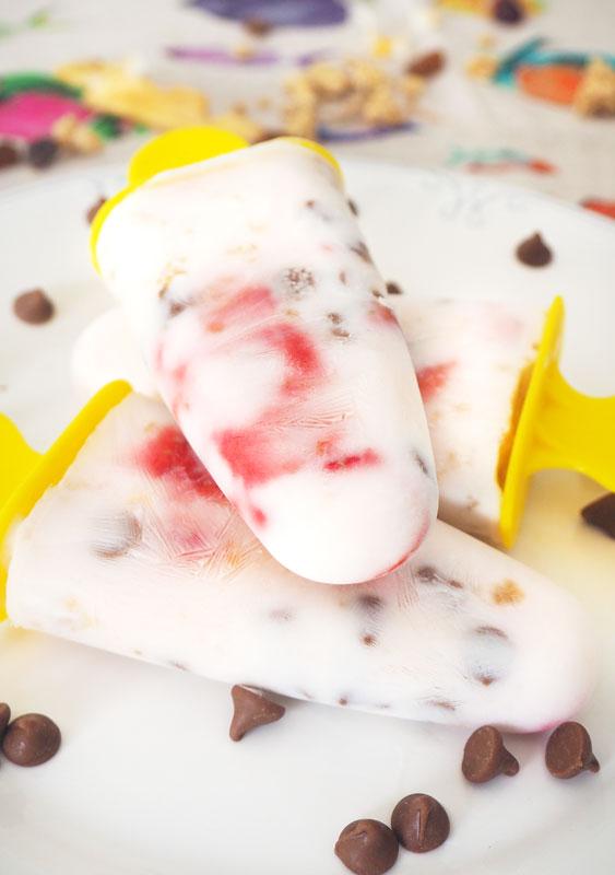 polo o paleta casera de yogur con fruta receta