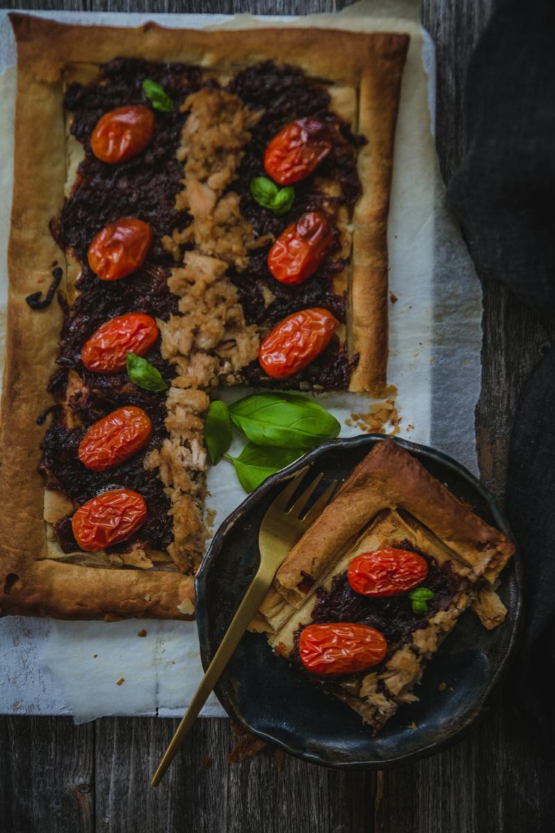 receta hojaldre cebolla caramelizada